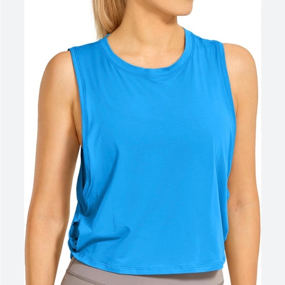 CRZ YOGA Tops - CRZ Yoga Athletic Tank with Side Knot Detail in Blue Size S